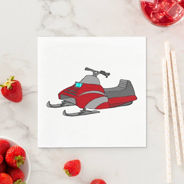 Red and Grey Snowmobile Napkin (Creator Uploaded)