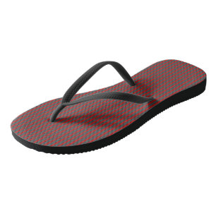 Red and Grey Stripes Flip Flops