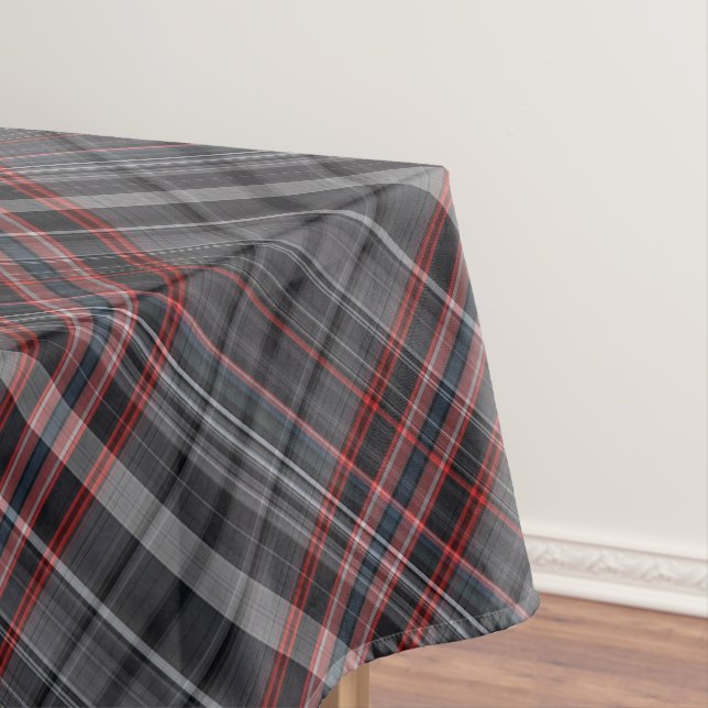 Red and grey tartan tablecloth (In Situ)