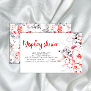 Red and Grey Watercolor Flowers Display shower Stationery