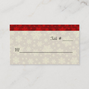 Red and Ivory Holiday Wedding Place Card