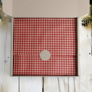 Red and Kraft Country Gingham Christmas Tissue Paper