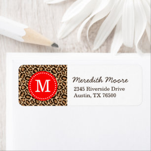 Red and Leopard Print Custom Monogram