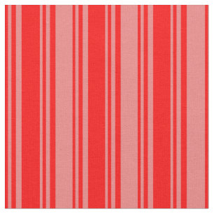 Red and Light Coral Coloured Stripes Fabric