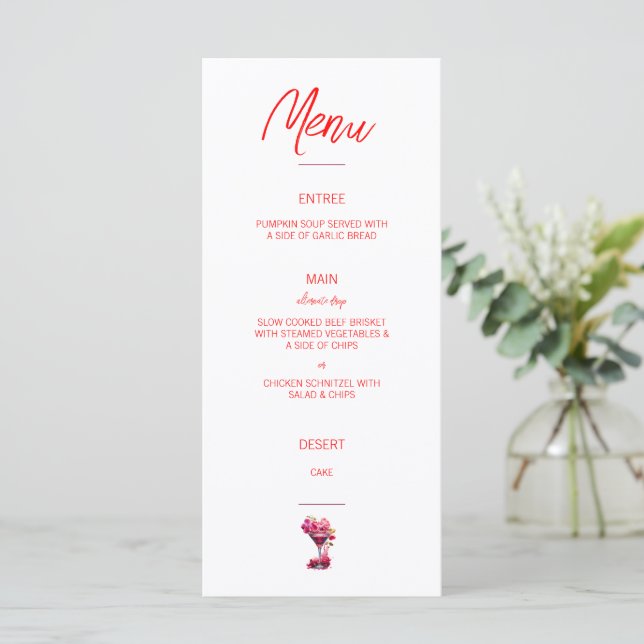 Red and Maroon Brunch and Bubbly Menu (Standing Front)