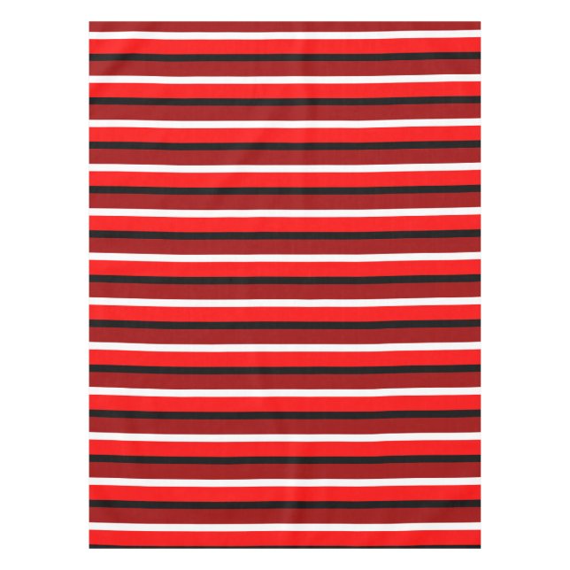 Red And Maroon Red Stripes Pattern Design Tablecloth (Front)