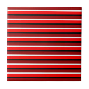 Red And Maroon Red Stripes Pattern Design Tile