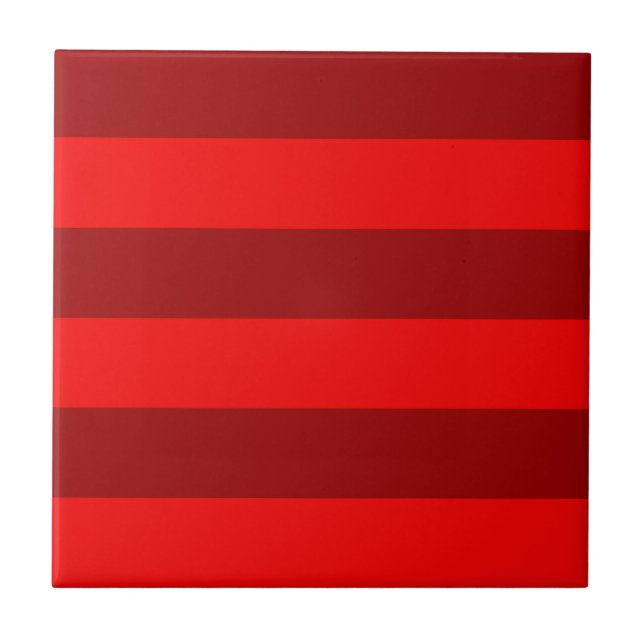 Red and Maroon Stripes Design Tile (Front)