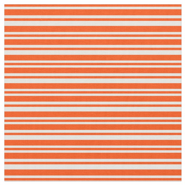 Red and Mint Cream Stripes Fabric (Close Up)