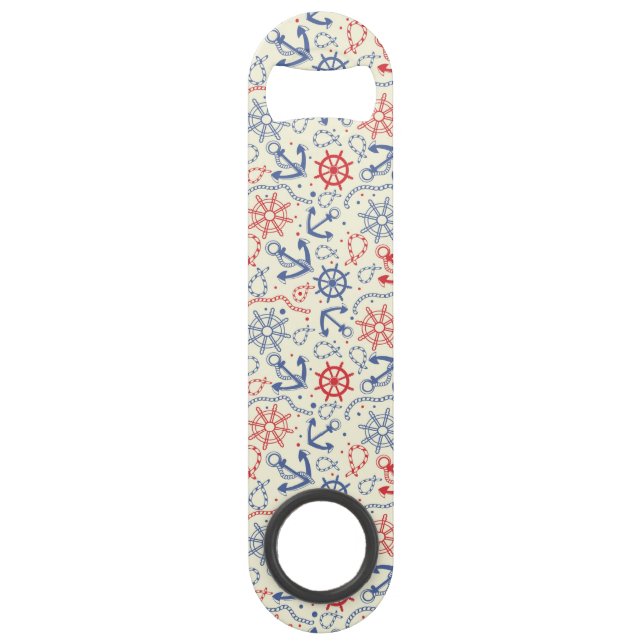 Red and navy background with anchor bar key (Front)