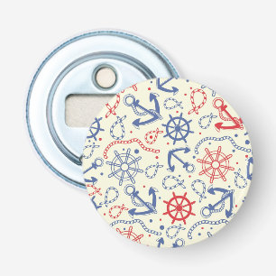 Red and navy background with anchor bottle opener