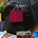 Red and Navy Blue Nautical Stripes  Luggage Tag<br><div class="desc">Red and Navy Blue Cabana Stripes</div>