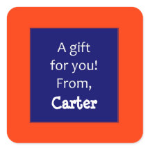 Red And Navy Custom Childrens Gift Sticker