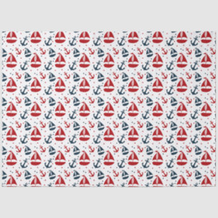 Red and Navy Nautical Series Design 1 Tissue Paper