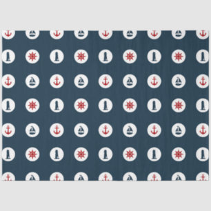 Red and Navy Nautical Series Design 7 Tissue Paper