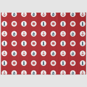 Red and Navy Nautical Series Design 8 Tissue Paper