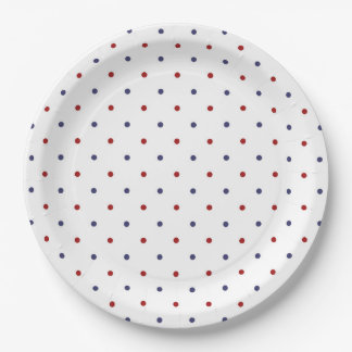 Red and Navy Polka Dot-Classic Preppy Paper Plate