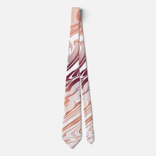 Red And Orange Abstract Liquid Marble Gradient Tie