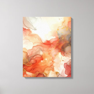 Red and orange alcohol ink canvas print
