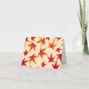 Red and Orange Autumn Leaves Note Card