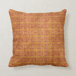 Red and Orange Aztec Pattern Throw Pillow