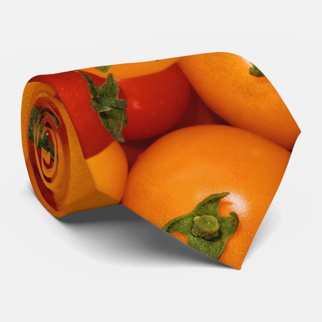 Red and Orange Cherry Tomatoes Tie (Rolled)