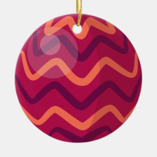 Red and Orange Christmas Baubles   Ornament