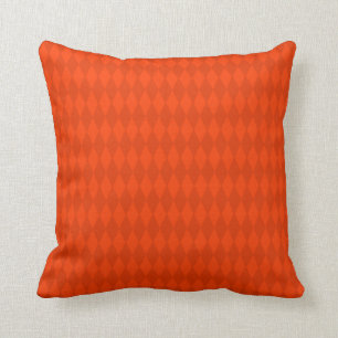 Red and Orange Diamond Design Throw Pillow