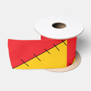 Red and orange Faux stitched Satin Ribbon