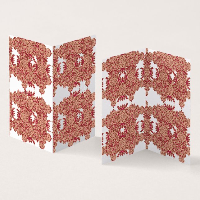 Red and orange floral design with ornamental graph (Inside and Outside)