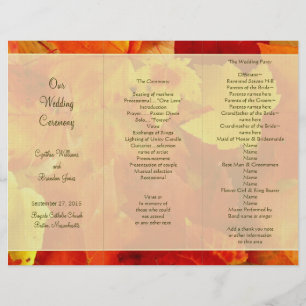 Red and Orange Folded Fall Ceremony Program