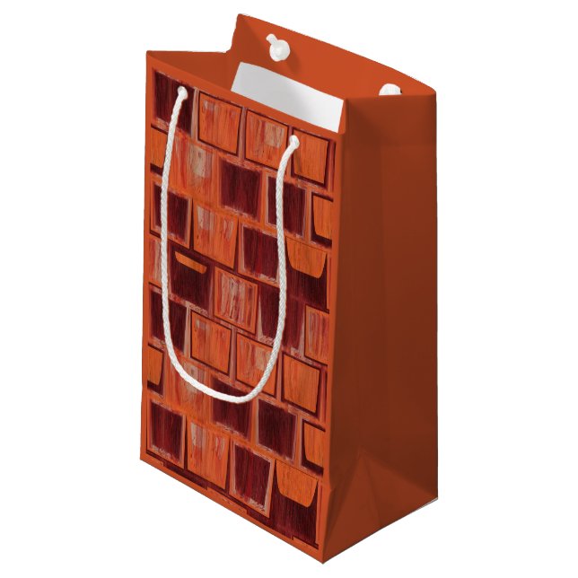 Red and Orange Geometric  Small Gift Bag (Front Angled)