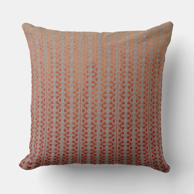 Red and Orange Ombre Pattern Throw Pillow (Front)