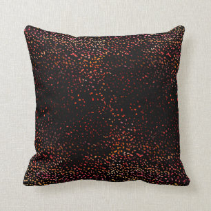 red and orange ombre watercolor dot scatter throw pillow