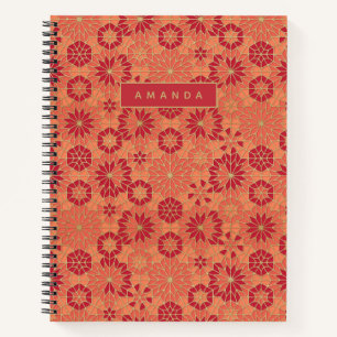 Red and orange pattern notebook