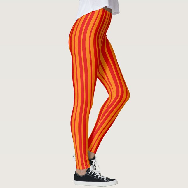 Red and Orange Stripes Design  Leggings (Creator Uploaded)