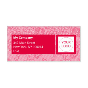 Red and Orange Vibrant and Bold Floral Pattern Self-inking Stamp