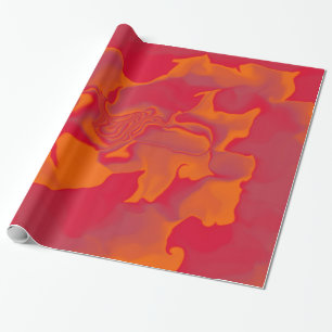 Red and Orange Waves Wrapping Paper