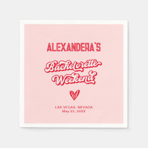 Red and Pink Bachelorette Party Napkin