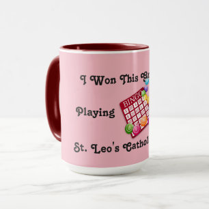 Red and Pink Bingo Winners Mug