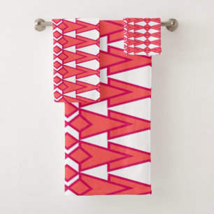 Red and Pink Bowties Bath Towel Set