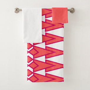 Red and Pink Bowties  Bath Towel Set