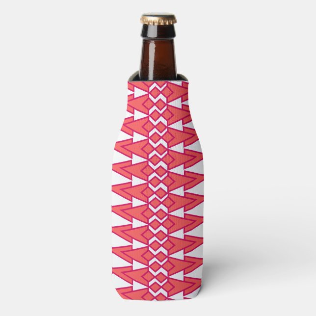 Red and Pink Bowties  Bottle Cooler (Bottle Front)