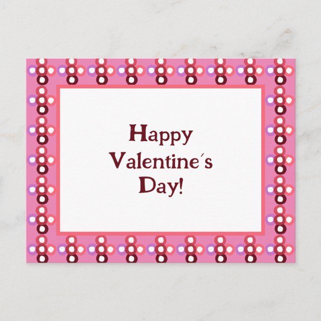 Red and Pink Bubble Pattern Invitation Postcard (Front)