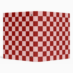 Red and Pink Checkerboard Binder
