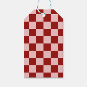 Red and Pink Chequerboard Gift Tags