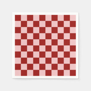 Red and Pink Chequerboard Napkin