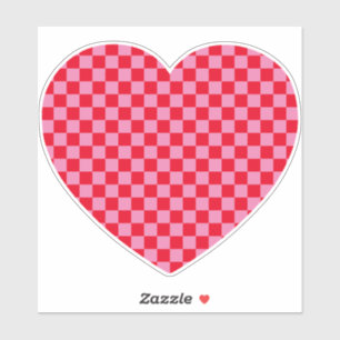Red and Pink Chequered Heart