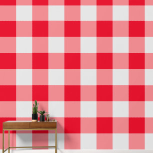 red and pink chequered wallpaper