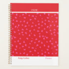 Red and Pink Feminine Minimalist Floral Planner
